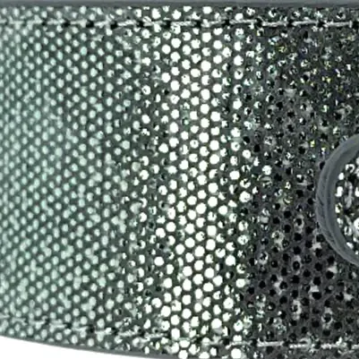Close-up of metallic water snake leather with its fine, regular scale